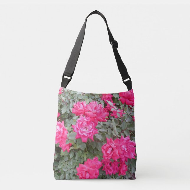 Hot Pink Rose Tote Bag (Front)