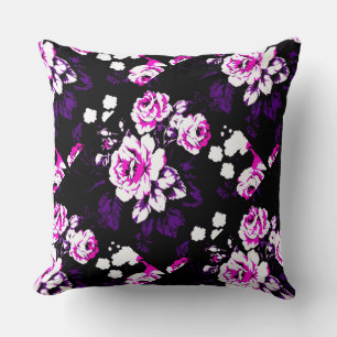 Hot pink roses cushion