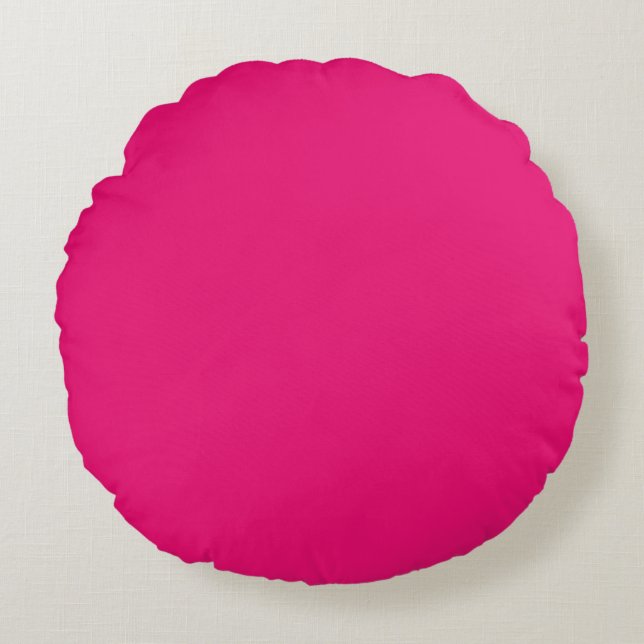 Hot Pink round poly throw pillow (Front)