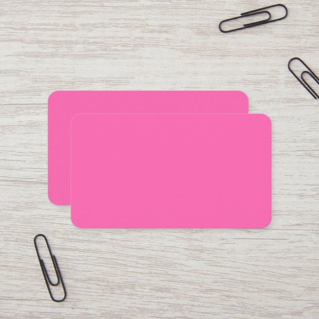 Hot Pink Rounded Business Card (Front/Back In Situ)