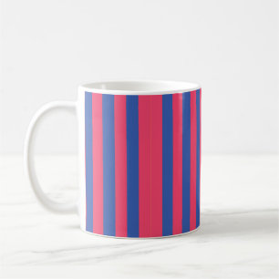 Hot Pink & Royal Blue Bold Vertical Stripes Coffee Mug