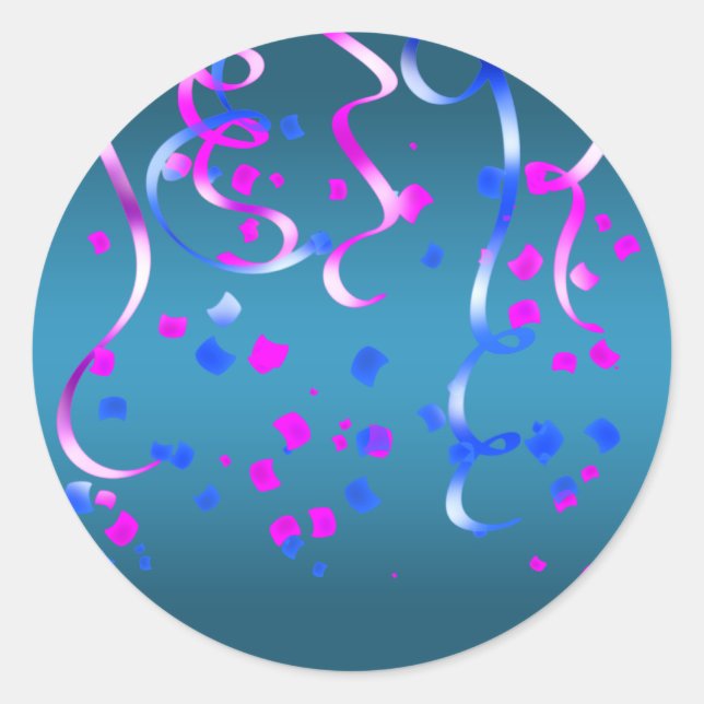 Hot Pink Royal Blue Confetti Stickers (Front)
