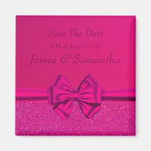 Hot Pink Satin Bow  – Save The Date