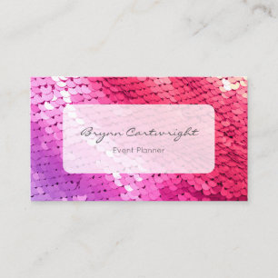 Hot Pink Sequin Business Card Purple Fashion Glam