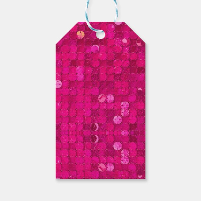 Hot Pink Sequin Gift Tags (Front)