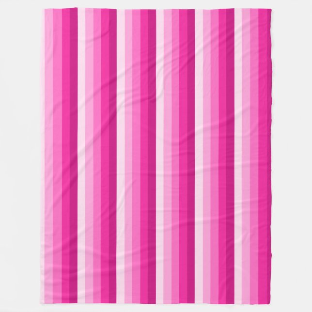 Hot pink shadow stripes fleece blanket (Front)