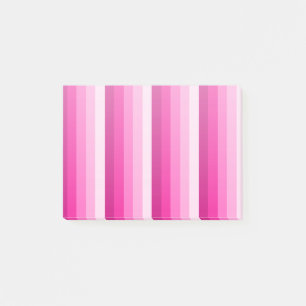 Hot pink shadow stripes post-it notes