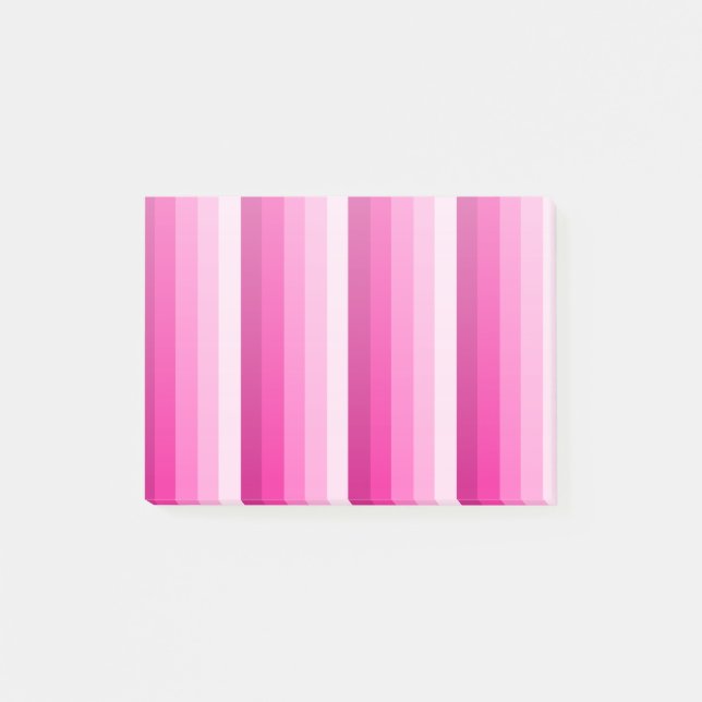 Hot pink shadow stripes post-it notes (Front)