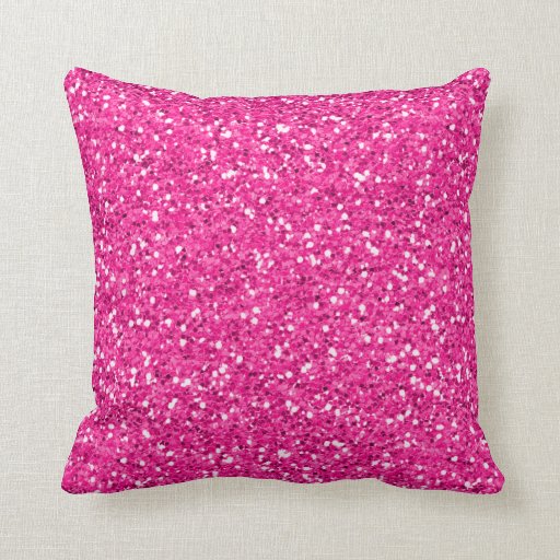 Hot Pink Shimmer Glitter Cushions | Zazzle