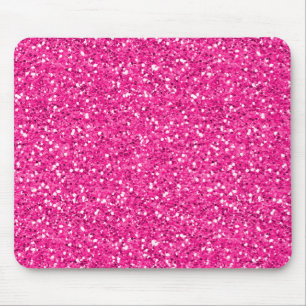 Hot Pink Shimmer Glitter Mouse Pad