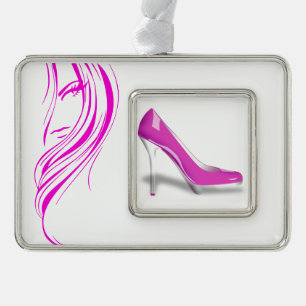 Hot Pink Shoe Fashion Girl Ornament