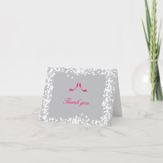 Hot Pink Shoes Bridal Shower Thank You Card
