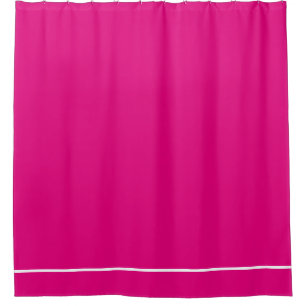 Hot Pink shower curtain with white line border