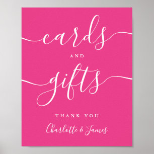 Hot Pink Signature Script Cards And Gifts Sign