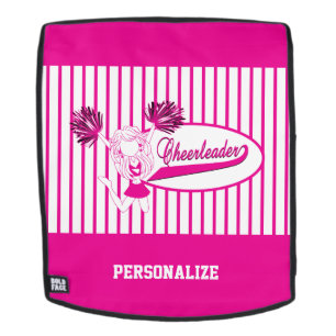 Hot Pink Silhouette Cheerleader Girl Backpack
