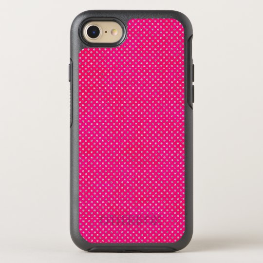 Hot Pink & Silver Glitter Polka Dots OtterBox Symmetry iPhone 8/7 Case