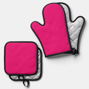 Hot Pink silver quilt oven mitts pot holder sets Oven Mitt & Pot Holder Set