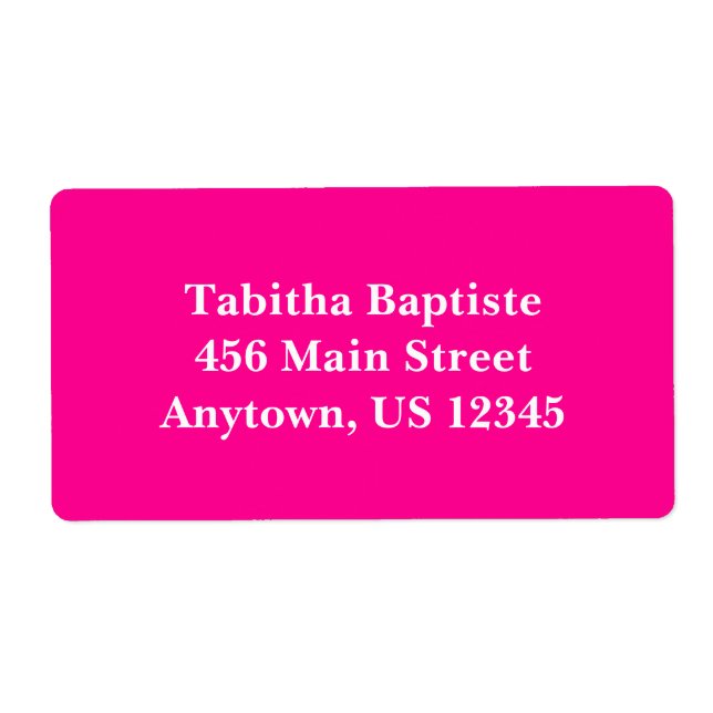 Hot Pink Simple Plain Return Address Labels (Front)