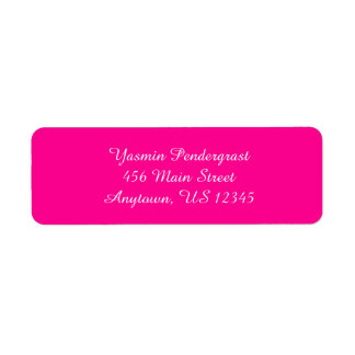 Hot Pink Simple Plain Return Address Labels
