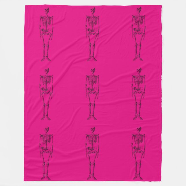 hot pink skeleton blanket (Front)
