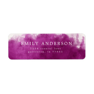 hot pink smoke effect modern return address label