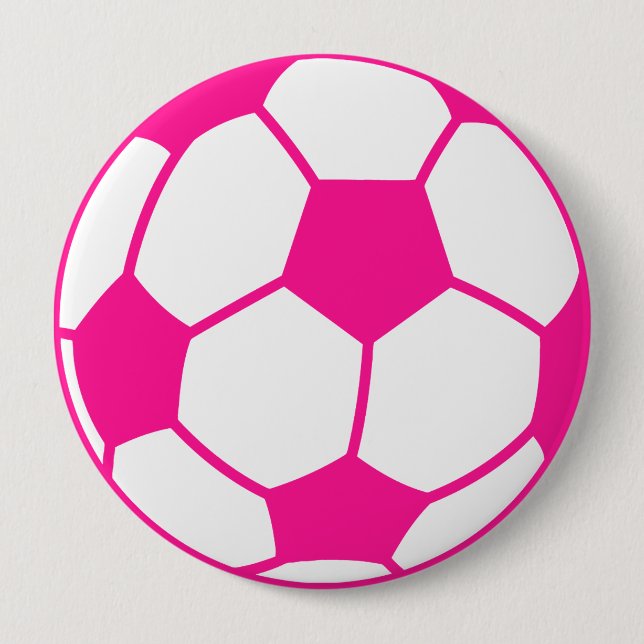 Hot Pink Soccer Ball 10 Cm Round Badge (Front)