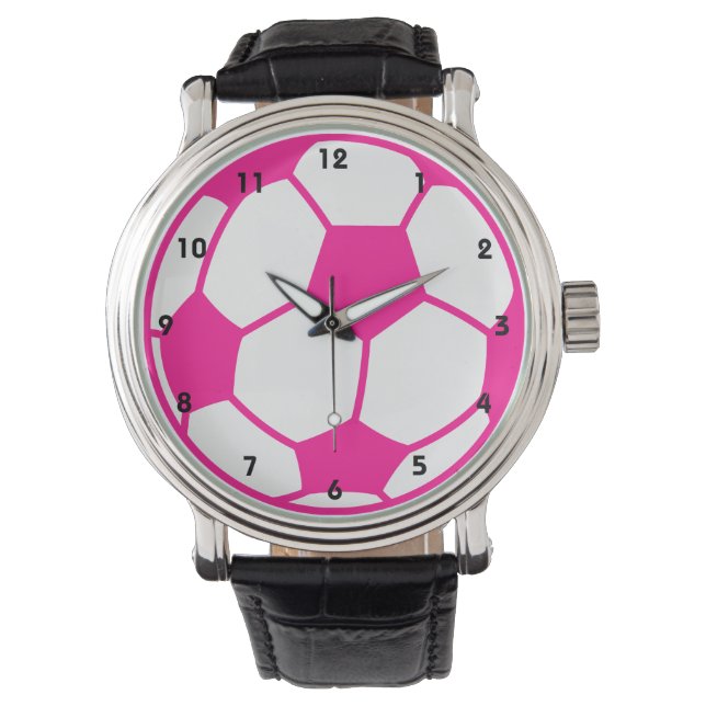 Hot Pink Soccer Ball Watch (Front)