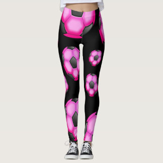 Hot Pink Soccer Balls Leggings