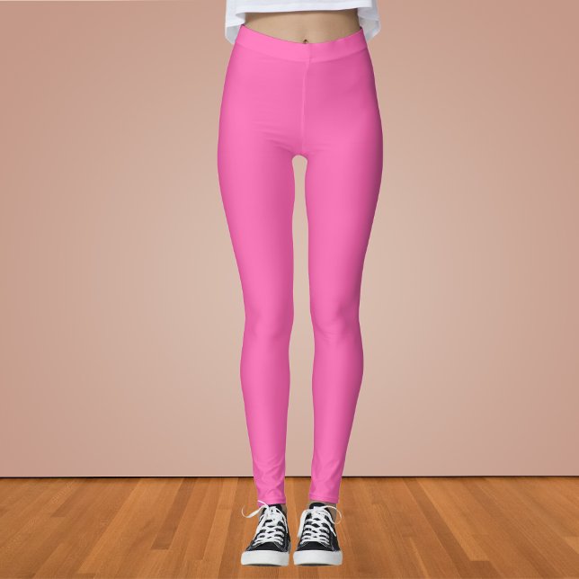 Hot Pink Solid Color Leggings (Creator Uploaded)