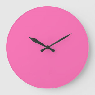 Hot Pink Solid Colour Large Clock