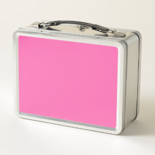 Hot Pink Solid Colour Metal Lunch Box