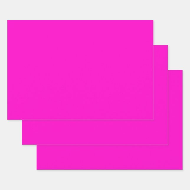 Hot Pink Solid Colour Wrapping Paper Sheet (Set)