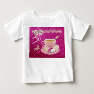Hot Pink Sparkle Tea Party Toddler Ruffle Dress Baby T-Shirt