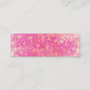 Hot Pink Sparkly Sequins Skinny Business Card