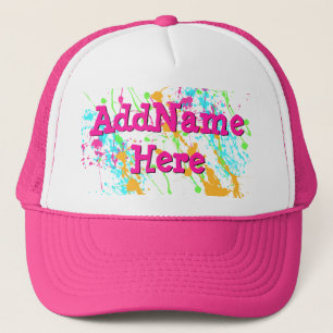 Hot Pink Splatter Personalised Trucker Hat