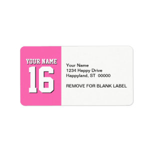 Hot Pink Sporty Team Jersey Label