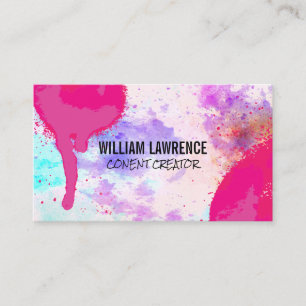 Hot Pink Spray Paint   Artistic Background Business Card