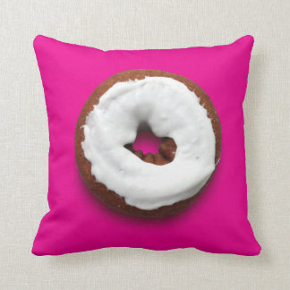 Hot Pink square doughnut throw pillow