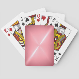 Hot Pink Stainless Shiny Metallic Playing Cards