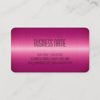 Hot Pink Stainless Steel Metal Look Business Card