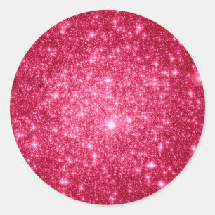 Hot Pink Stars Classic Round Sticker