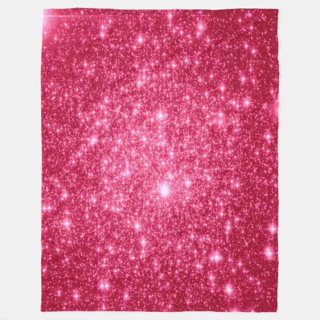 Hot Pink Stars Fleece Blanket (Front)