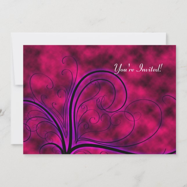 Hot Pink Storm Goth Sweet 16 Invitation (Front)