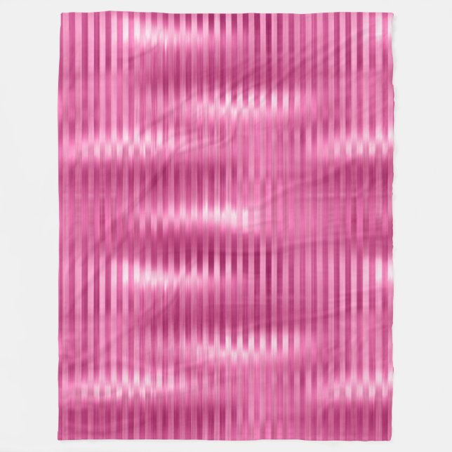 Hot Pink Stripes  Fleece Blanket (Front)