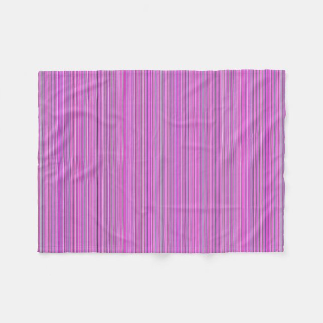 Hot Pink Stripes Fleece Blanket (Front (Horizontal))