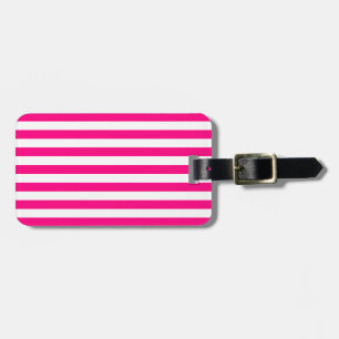 Hot Pink Stripes Pattern Luggage Tag