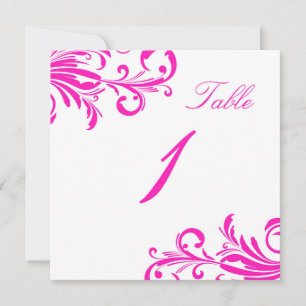 Hot Pink Swanky Swirls Table 1 Invitation