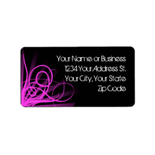 Hot Pink Swirl Address Labels