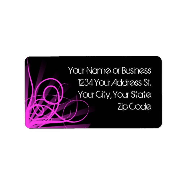 Hot Pink Swirl Address Labels (Front)