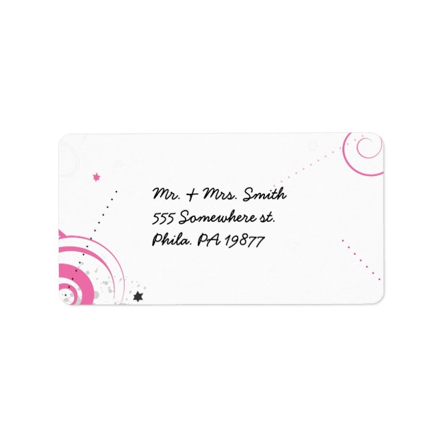 Hot Pink Swirl Stars Bat Mitzvah reply  sticker (Front)